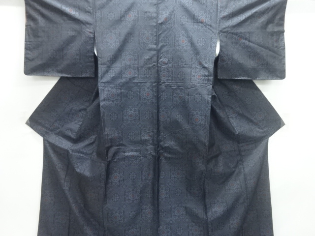 JAPANESE KIMONO / DORO OSHIMA TSUMUGI / ENSEMBLE / WOVEN FLOWER